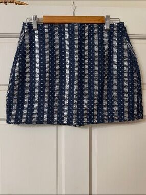 Nasty Gal Navy and Silver Sequin Mini Skirt